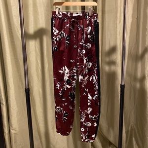 Satin elastic waist joggers. Size large.